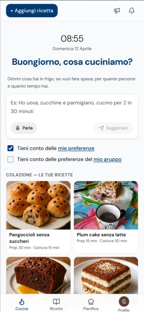 Apri l’app e sai già cosa cucinare