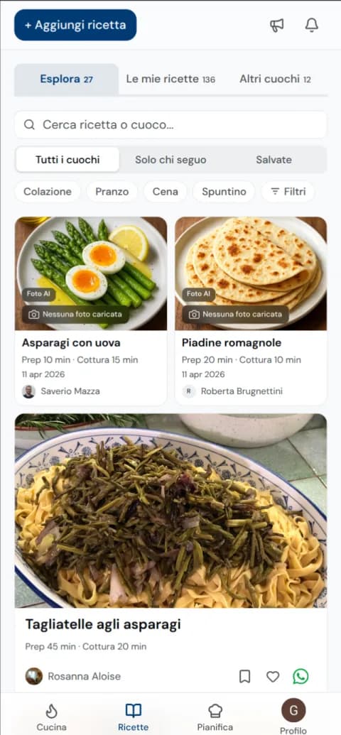 Scopri cosa cucinano gli altri (e copialo in 1 tap)