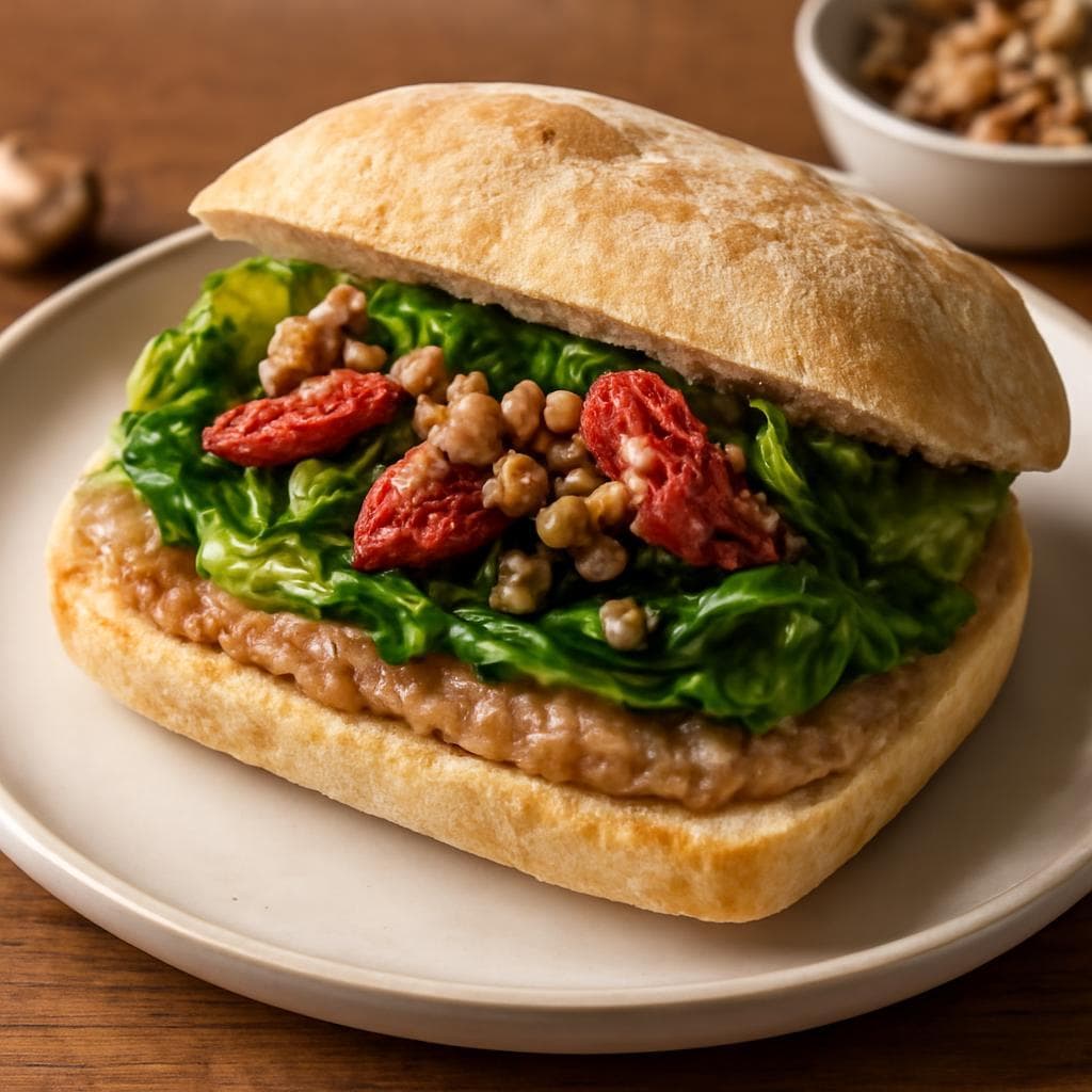 Panino scarola e paté di fagioli — ricetta italiana fatta in casa