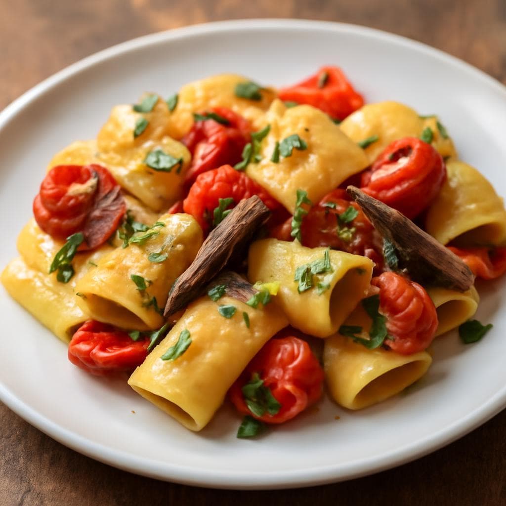Paccheri con alici e pomodorini