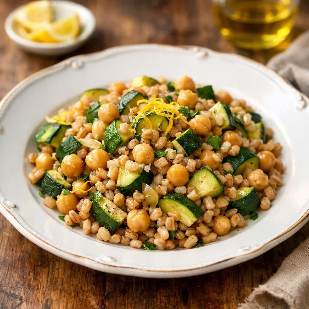Farro con zucchine e ceci
