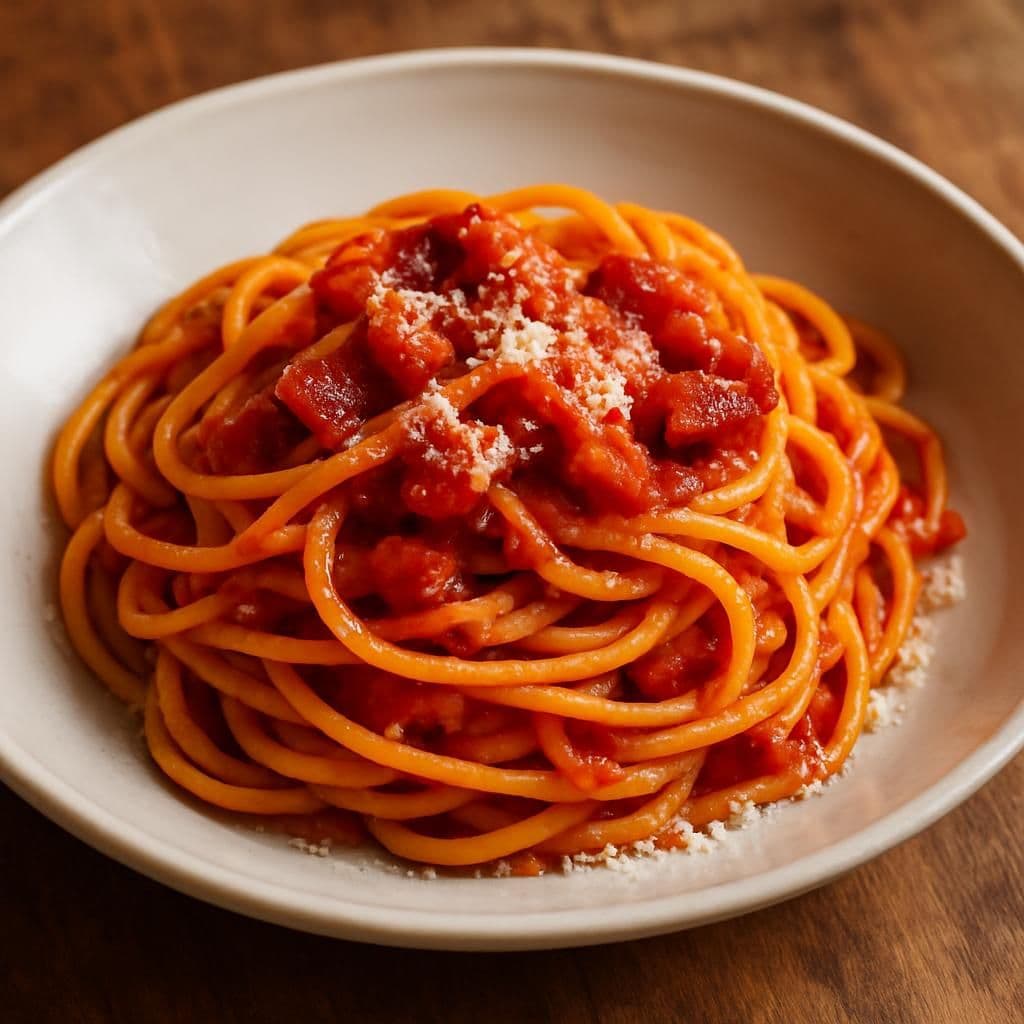 Spaghetti all'amatriciana — ricetta italiana fatta in casa