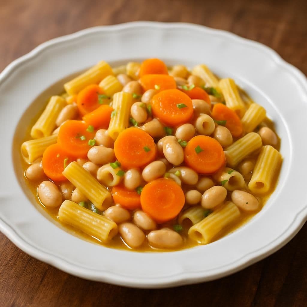 Pasta con carote e cannellini