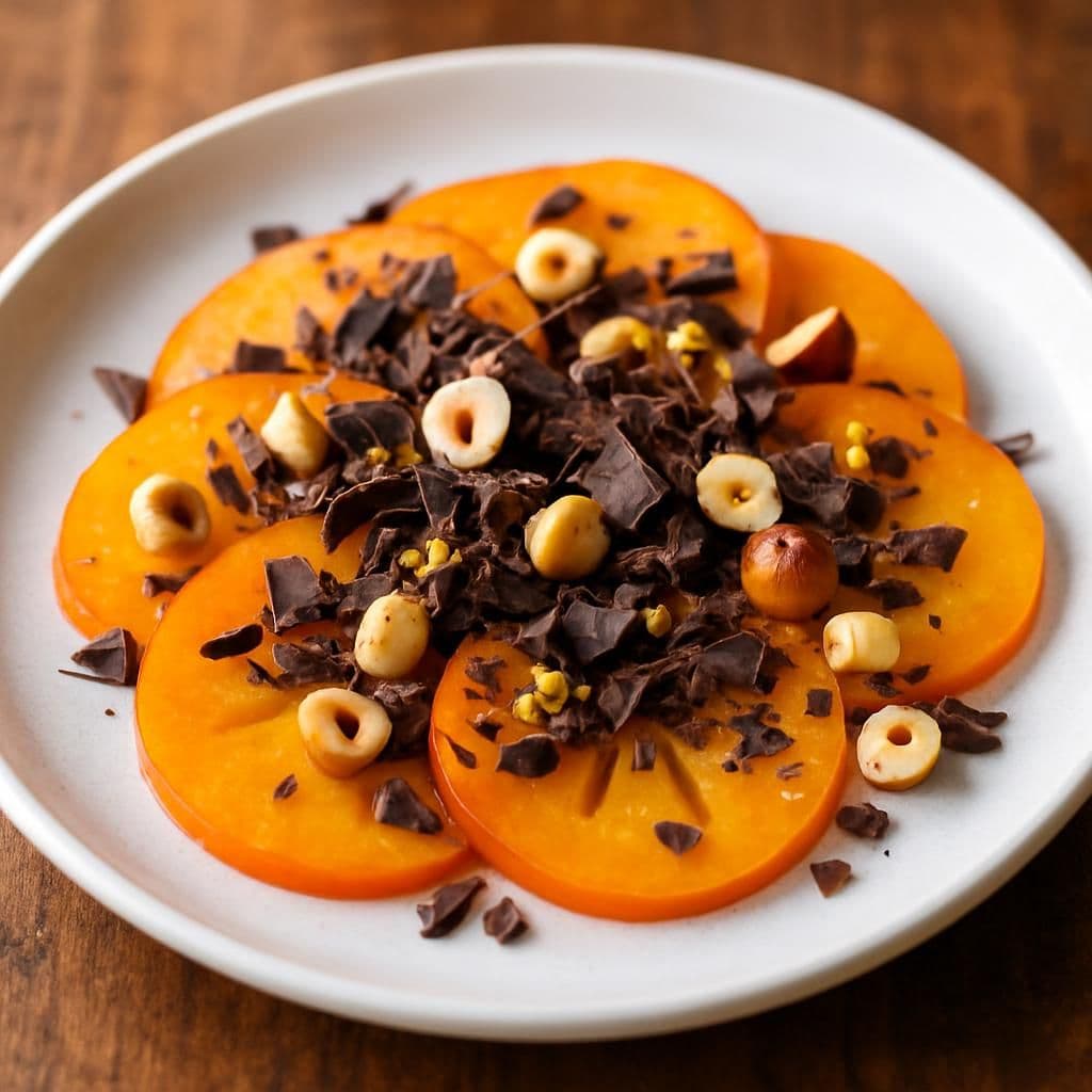 Cachi con nocciole e cioccolato — ricetta italiana fatta in casa