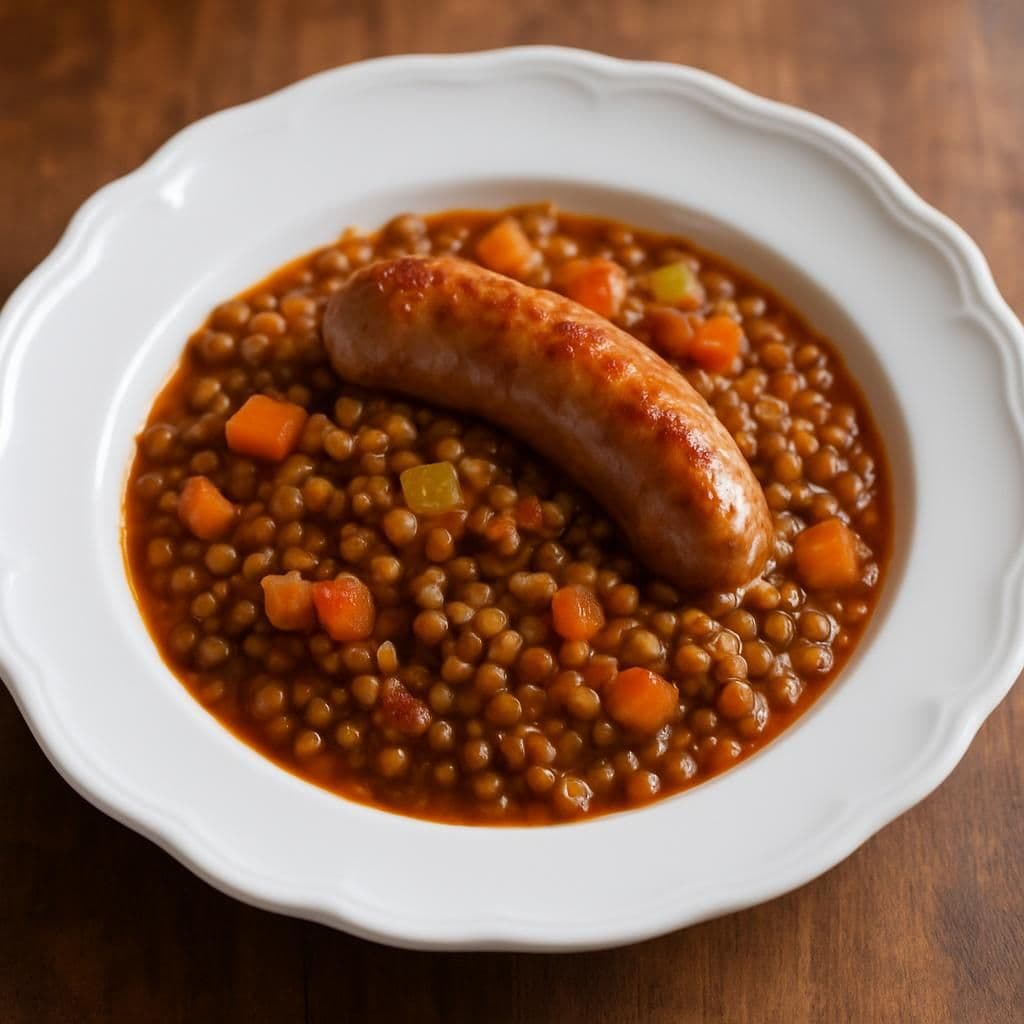 Lenticchie e salsiccia — ricetta italiana fatta in casa
