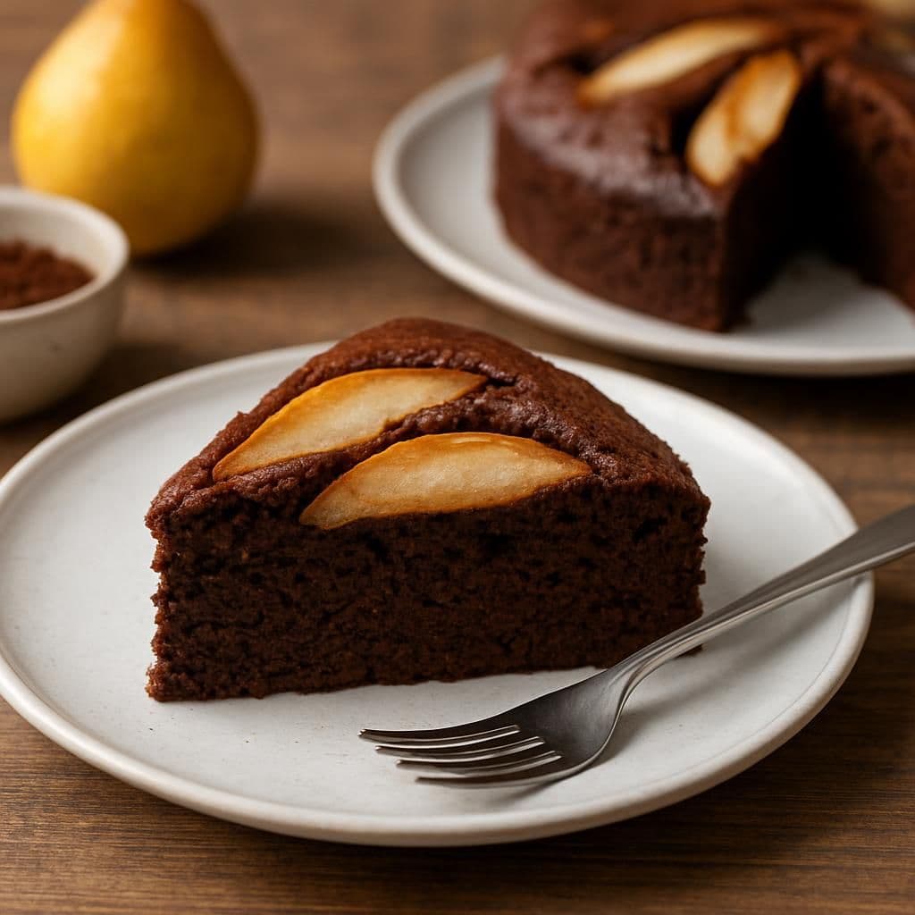 Torta al cioccolato e pere