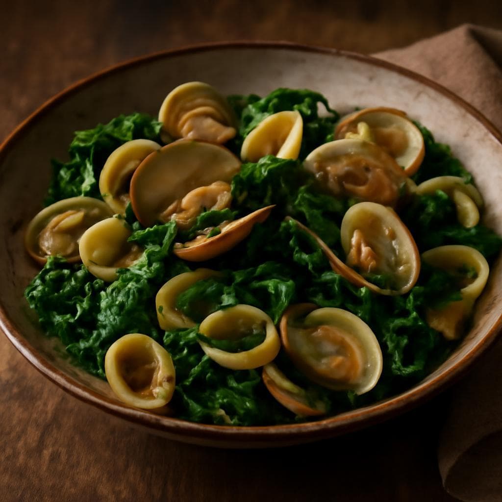 Illustrazione storica: Orecchiette con cime di rapa e vongole