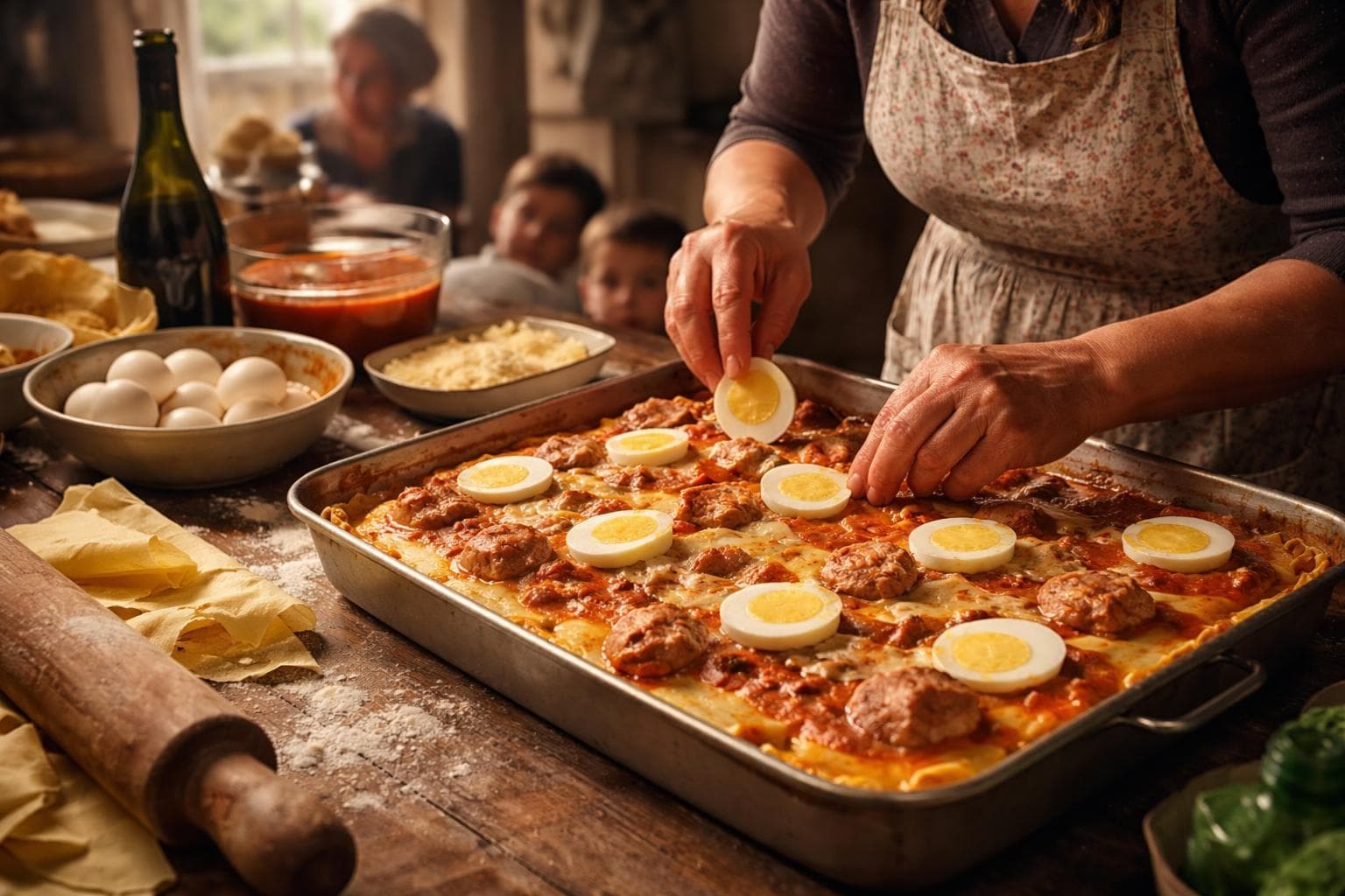 Illustrazione storica: Lasagne al forno alla calabrese